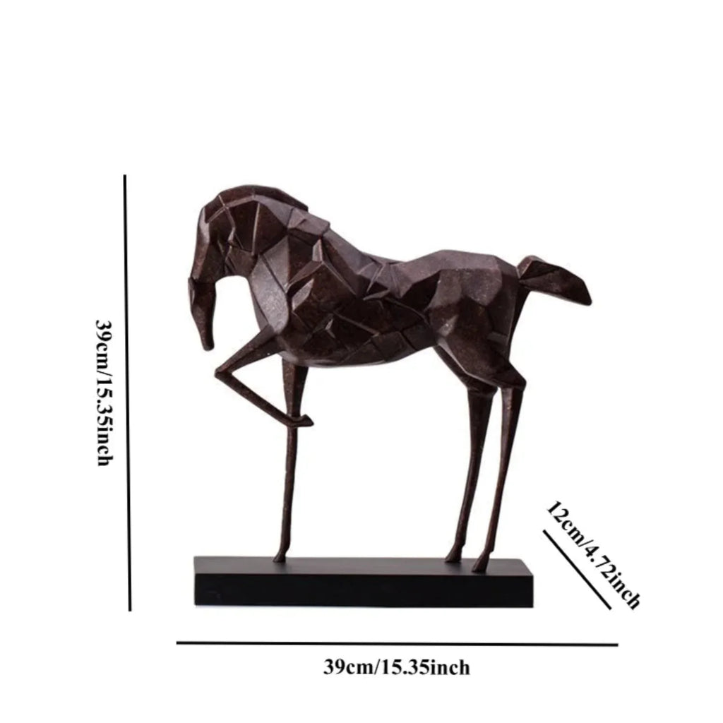 Geometric War Horse Sculpture | Horse Sculpture | in-room display | Abstract home decor | House of Avana