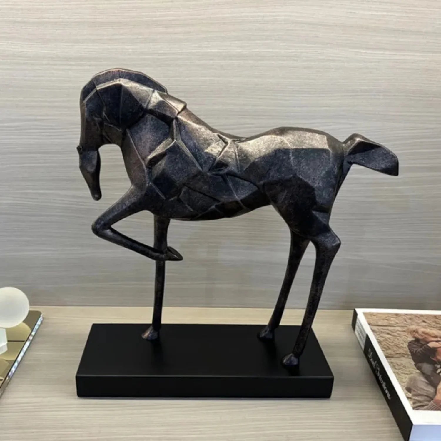 Geometric War Horse Sculpture | Horse Sculpture | dimensions | Abstract home decor | House of Avana