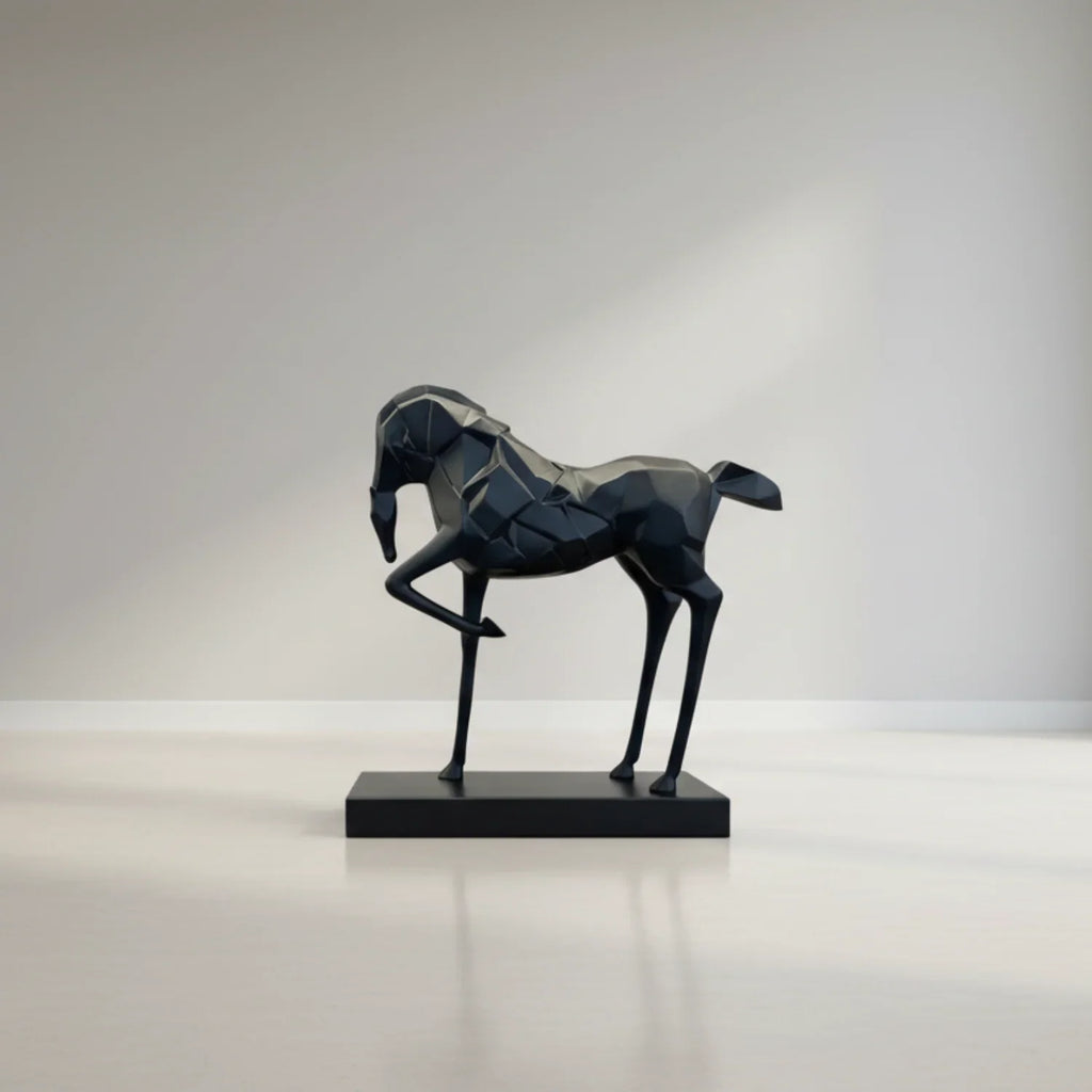 Geometric War Horse Sculpture | Horse Sculpture | back view | Abstract home decor | House of Avana