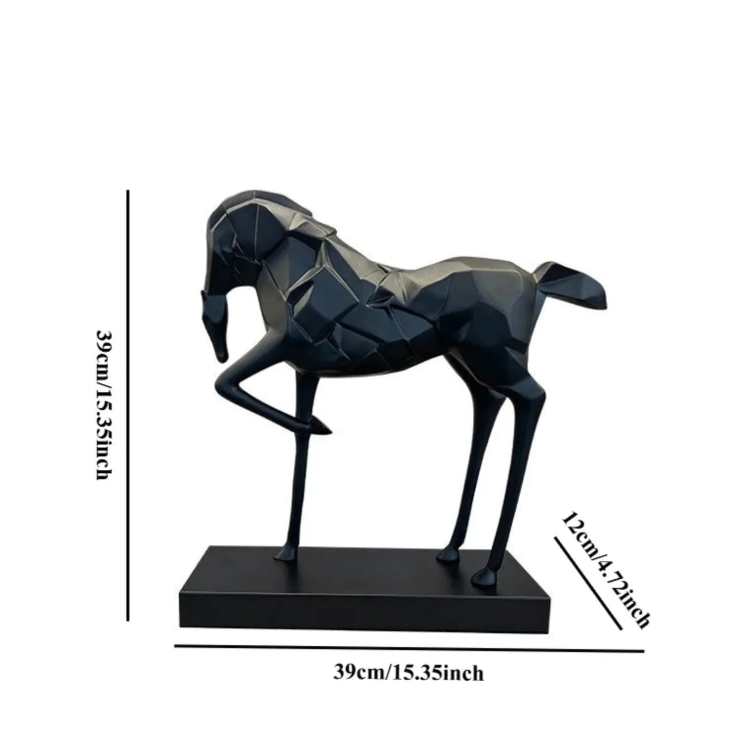Geometric War Horse Sculpture | Horse Sculpture | detail view | Abstract home decor | House of Avana