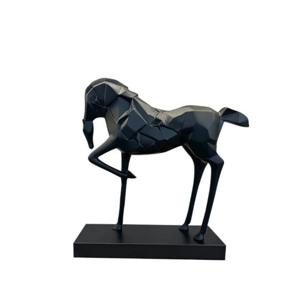 Geometric War Horse Sculpture | Horse Sculpture | front view | Abstract home decor | House of Avana