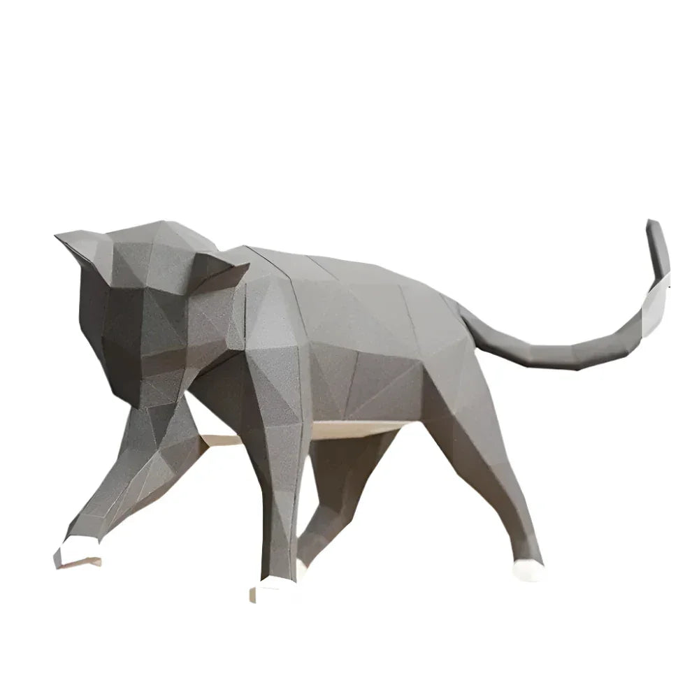Geometric 3D Cat Figure - House Of Avana