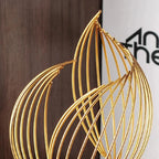 Twisted Geometric Boat Base Metal Sculpture - House Of Avana