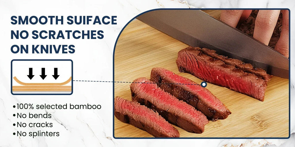 Large Cutting Board, Natural Bamboo, Kitchen Gadgets, Kitchen Items, Juice Groove, Invisible Handle, Knife Friendly, Multifunctional Cutting Board, A Great Holiday Gift For Family And Friends.Mother'S Day. Father'S Day.father House Of Avana [[SKU:HOA-STO-019]]