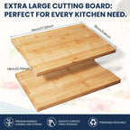 Large Cutting Board, Natural Bamboo, Kitchen Gadgets, Kitchen Items, Juice Groove, Invisible Handle, Knife Friendly, Multifunctional Cutting Board, A Great Holiday Gift For Family And Friends.Mother'S Day. Father'S Day.father House Of Avana [[SKU:HOA-STO-019]]