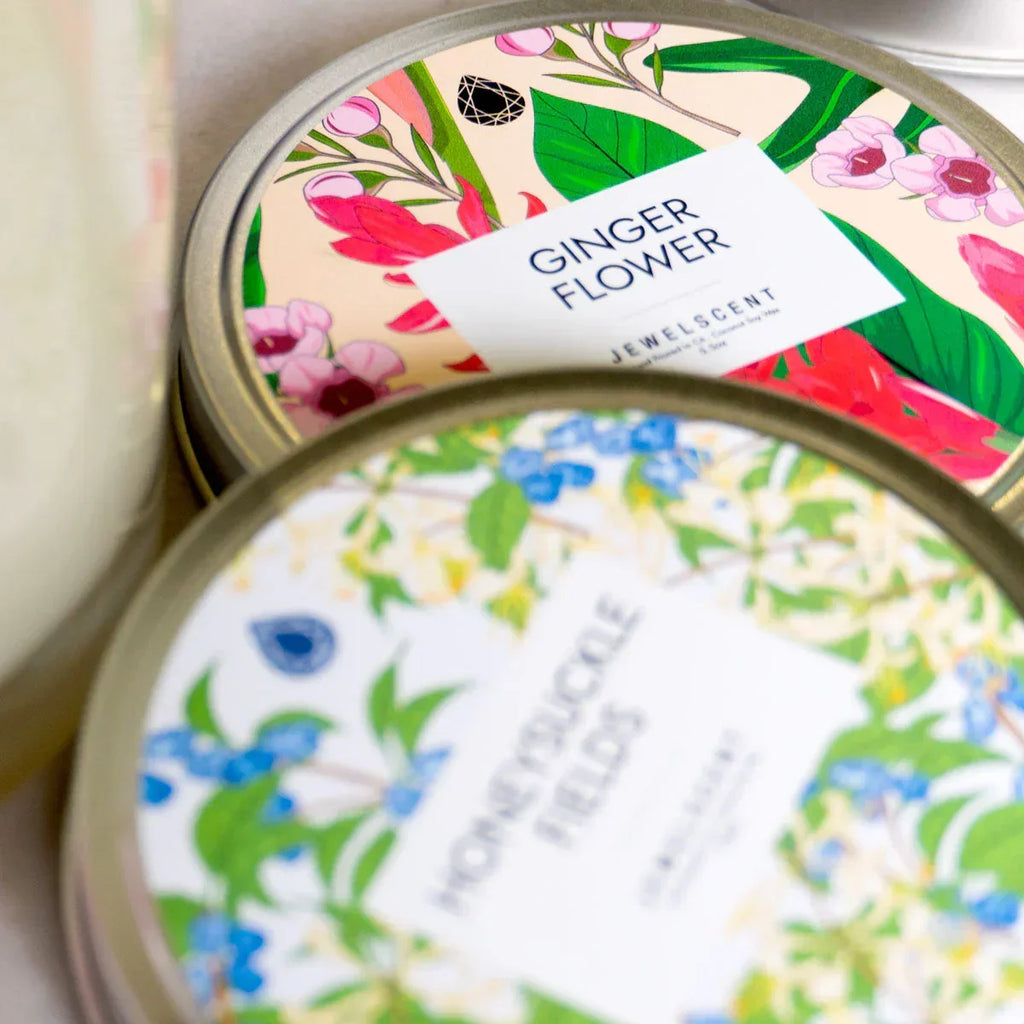 Ginger Flower 5.5oz Tin Jewelry Candle JewelScent