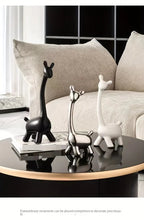 S/set, Ceramic Giraffe Figurines, Decorative Animal Sculptures, Contemporary Home Decor, Glossy Finish... - House Of Avana [[SKU:HOA-SCU-076]]