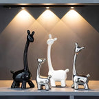 S/set, Ceramic Giraffe Figurines, Decorative Animal Sculptures, Contemporary Home Decor, Glossy Finish... - House Of Avana [[SKU:HOA-SCU-076]]