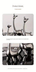 S/set, Ceramic Giraffe Figurines, Decorative Animal Sculptures, Contemporary Home Decor, Glossy Finish... - House Of Avana [[SKU:HOA-SCU-076]]