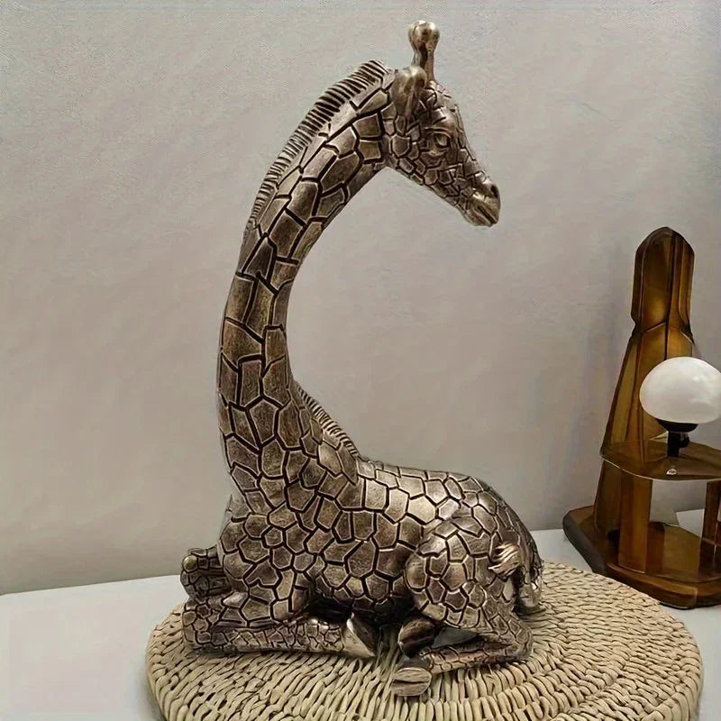 Resin Giraffe Sculpture, Creative New Artwork, Home & Office Decor, Tabletop Ornament, Art & Crafts, Animal Figurine - House Of Avana