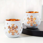 Glass Candle Holders Snowflake Design Clear, texture detail - House Of Avana [[SKU:HOA-CAN-046]]