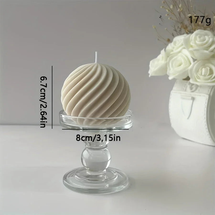 Romantic Wave Sphere Scented Candle - Sandalwood Aroma, Geometric Design for Home Decor, Perfect for Valentine'S Day & Special Occasions House Of Avana