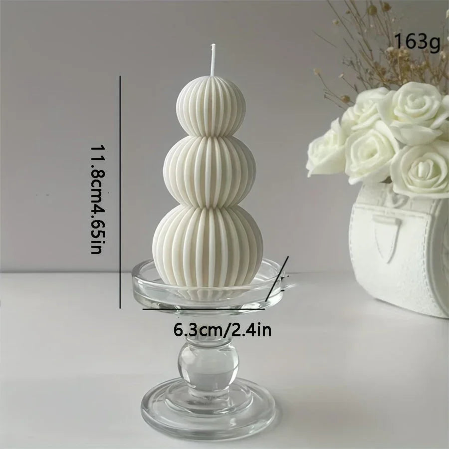 Romantic Wave Sphere Scented Candle - Sandalwood Aroma, Geometric Design for Home Decor, Perfect for Valentine'S Day & Special Occasions House Of Avana