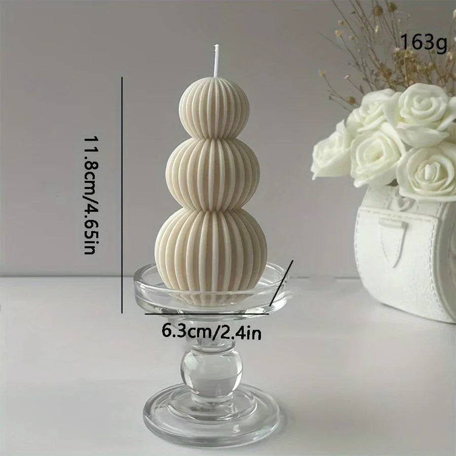 Romantic Wave Sphere Scented Candle - Sandalwood Aroma, Geometric Design for Home Decor, Perfect for Valentine'S Day & Special Occasions House Of Avana