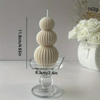 Romantic Wave Sphere Scented Candle - Sandalwood Aroma, Geometric Design for Home Decor, Perfect for Valentine'S Day & Special Occasions House Of Avana [[SKU:HOA-CAN-409-A]]