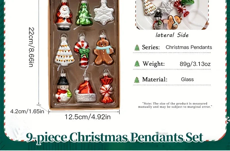 Glass Christmas Ornament Set, S Creative Snowman & Snowflake Pendants - House Of Avana