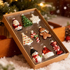 Glass Christmas Ornament Set, S Creative Snowman & Snowflake Pendants - House Of Avana [[SKU:HOA-SCU-232]]