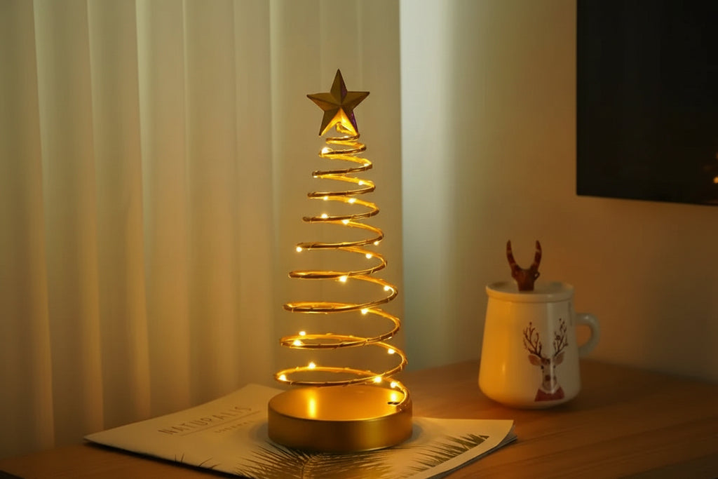 Glass Star Tree Topper with Warm White Twinkling Lights - House Of Avana