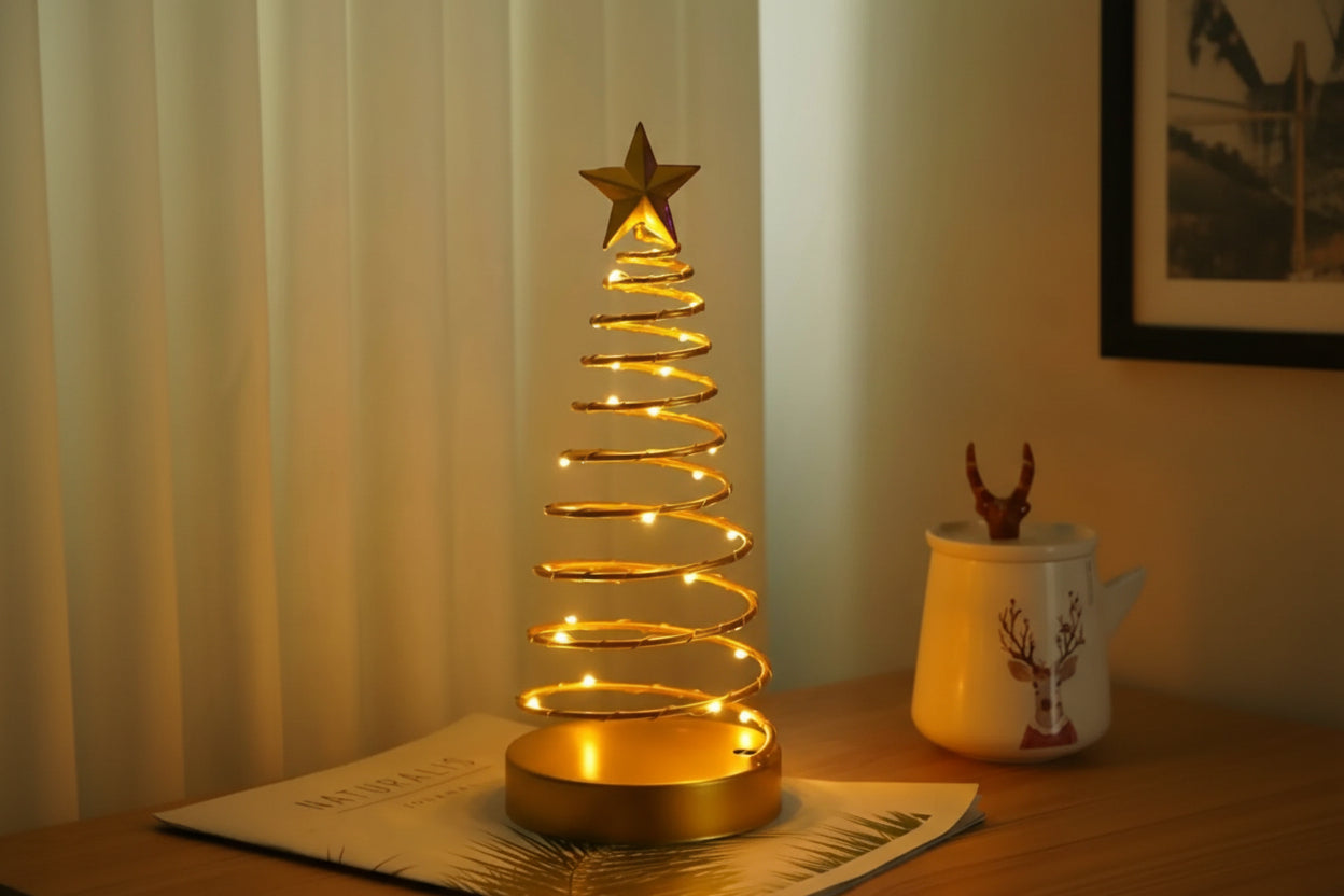 Glass Star Tree Topper with Warm White Twinkling Lights - House Of Avana