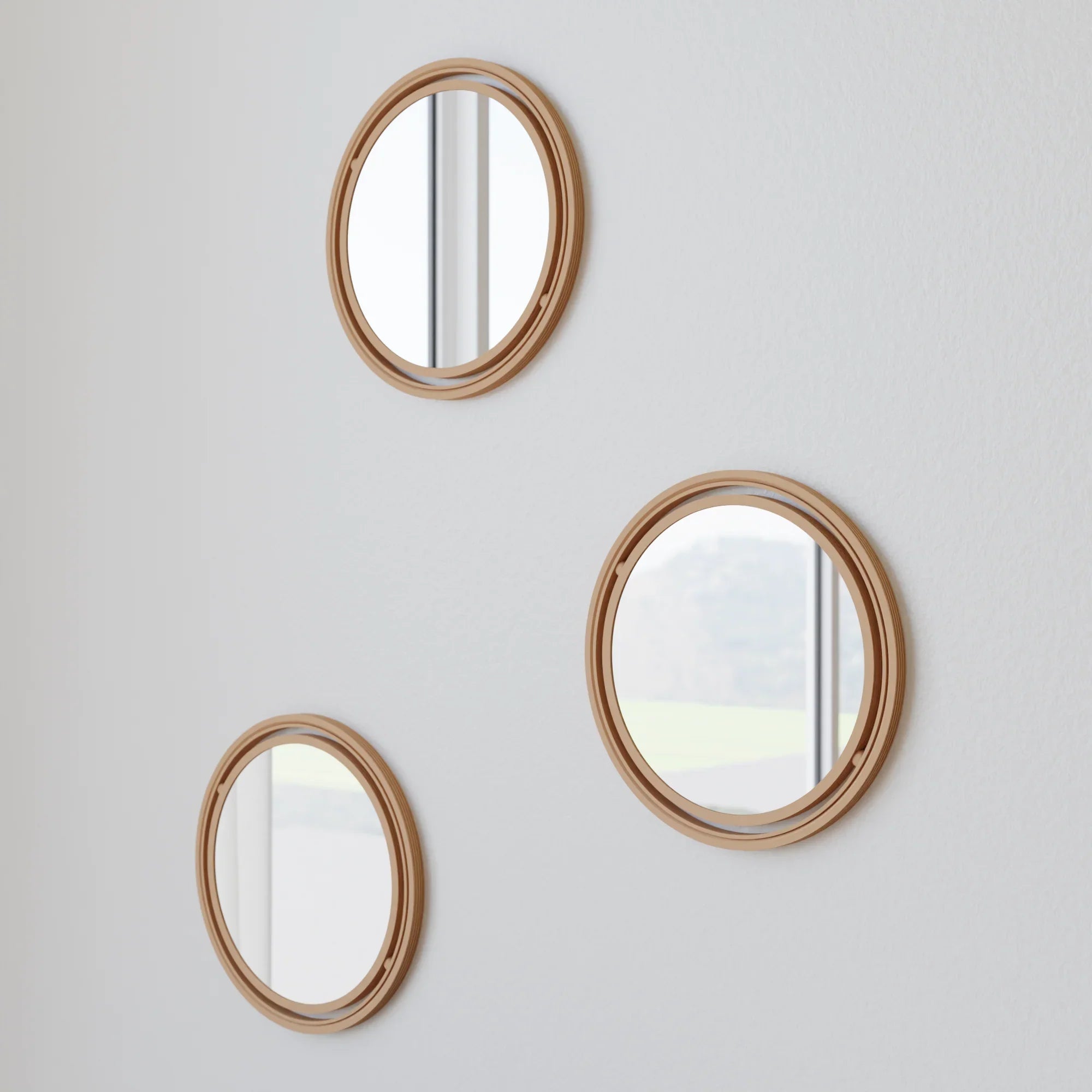 SET OF 3 GLOBE Mirror Modernized Pottery