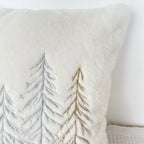 Gold Embroidered Christmas Tree Pillow Cover - Luxury Velvet Decorative Pillowcase - House Of Avana