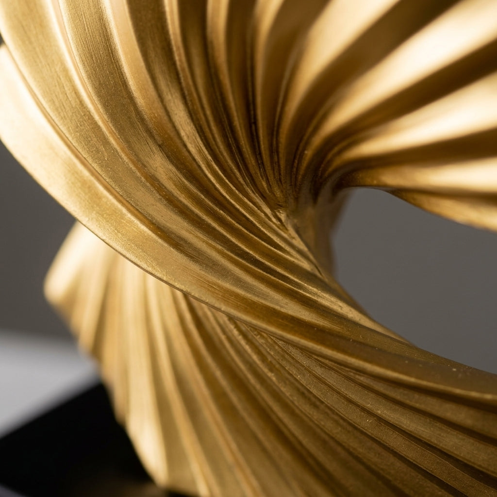 Modern Gold Wave Abstract Sculpture - Home Art Deco