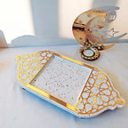 Golden Acrylic Tray - Ramadan Lantern Storage