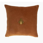 Golden Bee Silk Velvet Throw Pillow Cover, 20 x 20