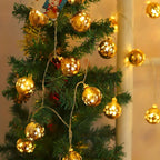 Golden Christmas Ball Lights - Battery Operated String for Tree & Home Decor - House Of Avana