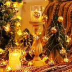 Golden Christmas Ball Lights - Battery Operated String for Tree & Home Decor - House Of Avana