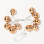 Golden Christmas Ball Lights - Battery Operated String for Tree & Home Decor - House Of Avana