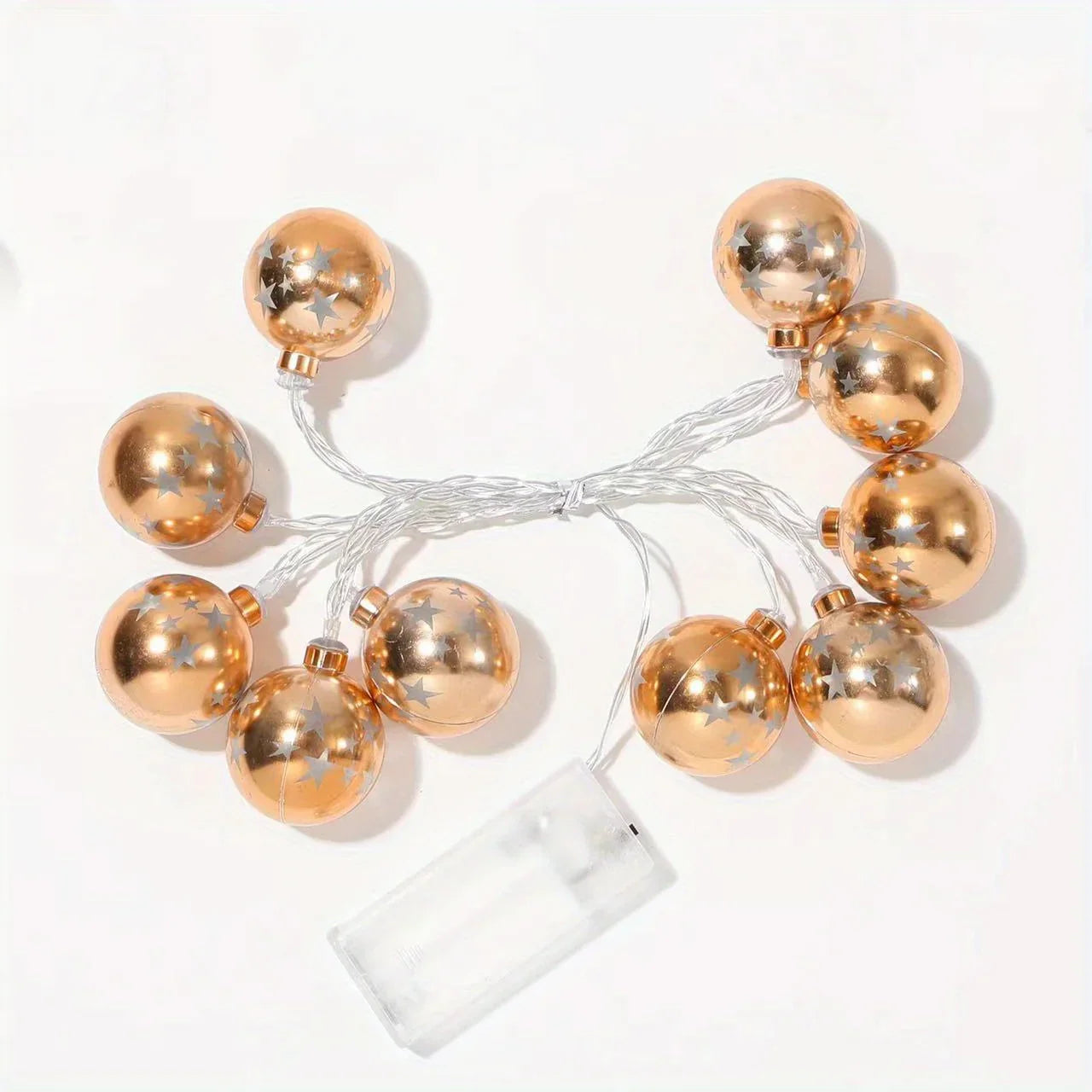 Golden Christmas Ball Lights - Battery Operated String for Tree & Home Decor - House Of Avana