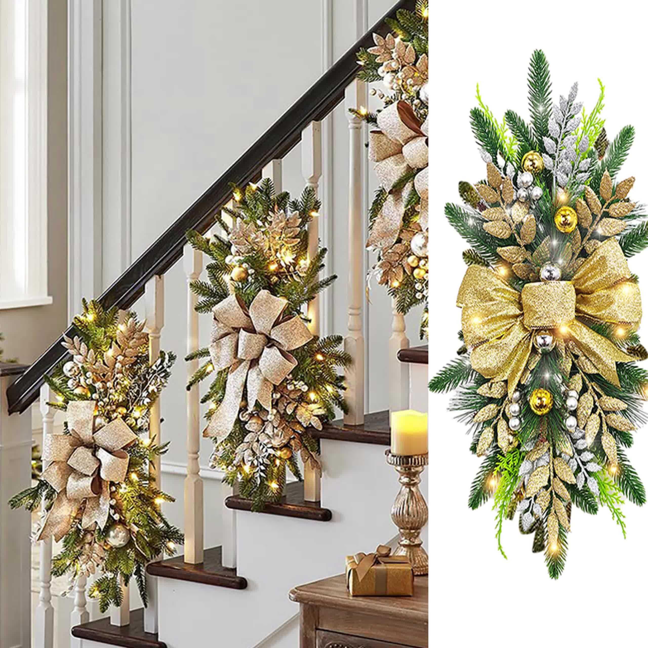 Golden Christmas Decorations 24inch Staircase and Window Ornaments - House Of Avana