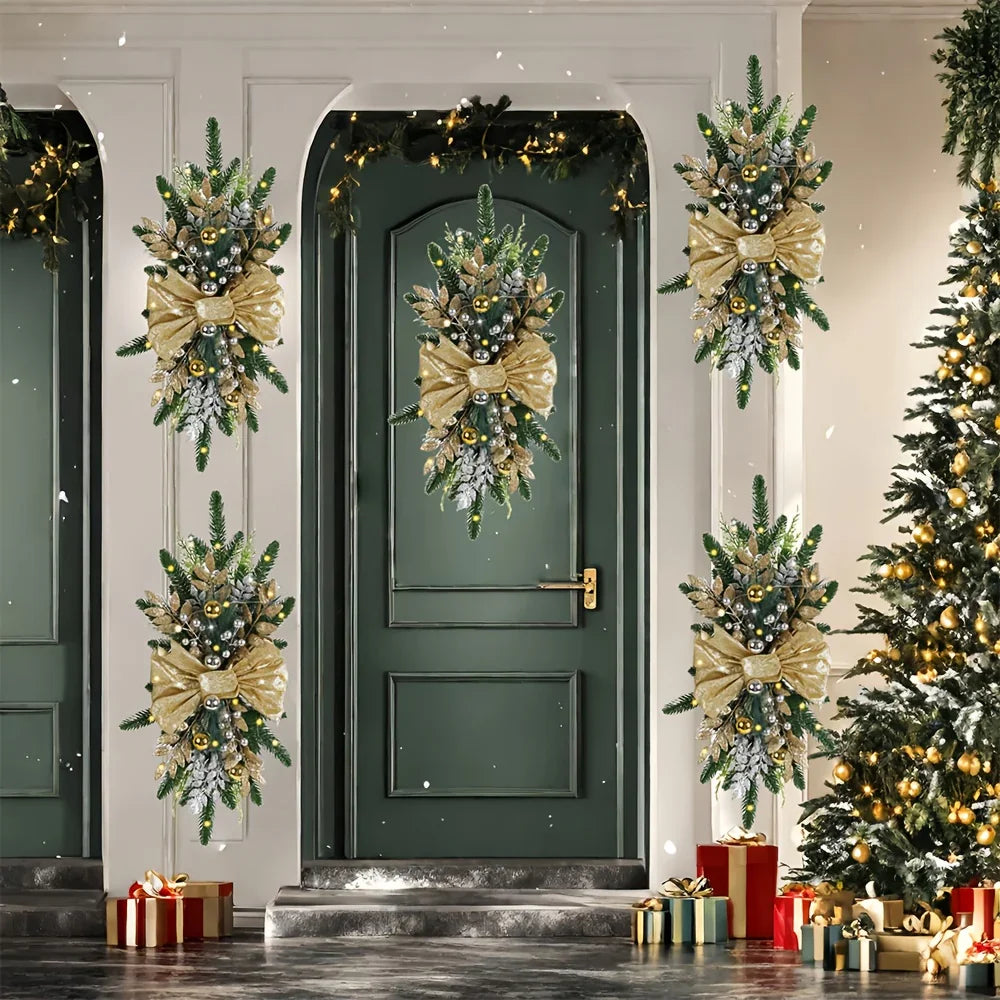 Golden Christmas Decorations 24inch Staircase and Window Ornaments - House Of Avana