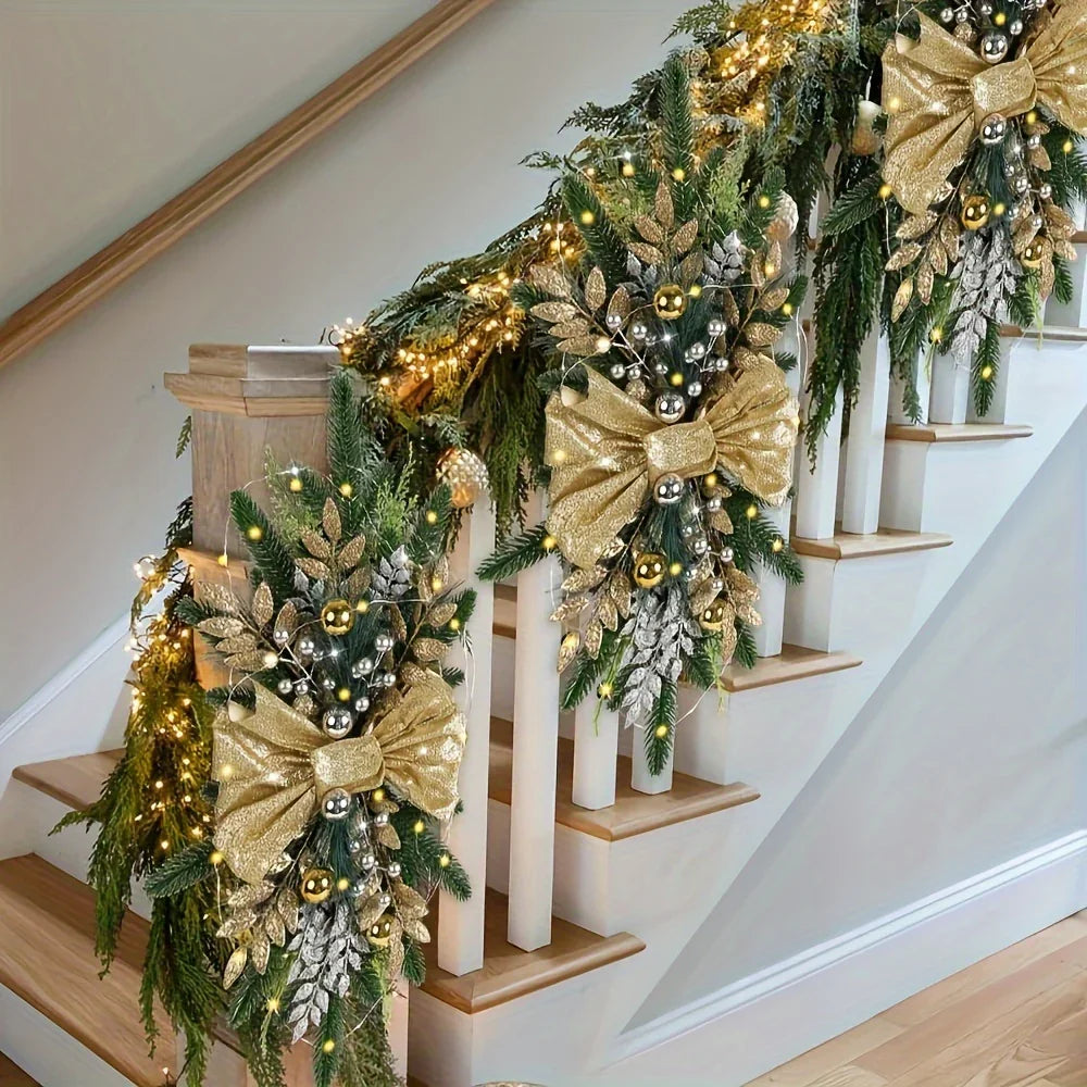Golden Christmas Decorations 24inch Staircase and Window Ornaments - House Of Avana