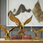 Nordic Resin Golden Eagle Animal Figurines Hawk Statue Craft Sculpture Ornament Home Living Room Office Desktop Cabinet Decor - House Of Avana