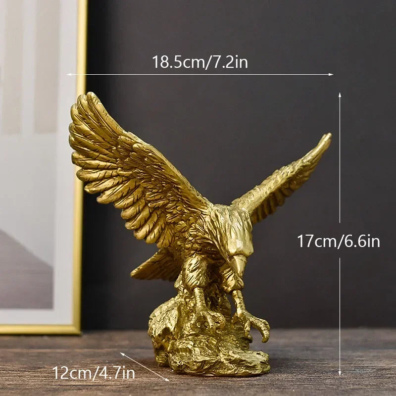 Nordic Resin Golden Eagle Animal Figurines Hawk Statue Craft Sculpture Ornament Home Living Room Office Desktop Cabinet Decor - House Of Avana
