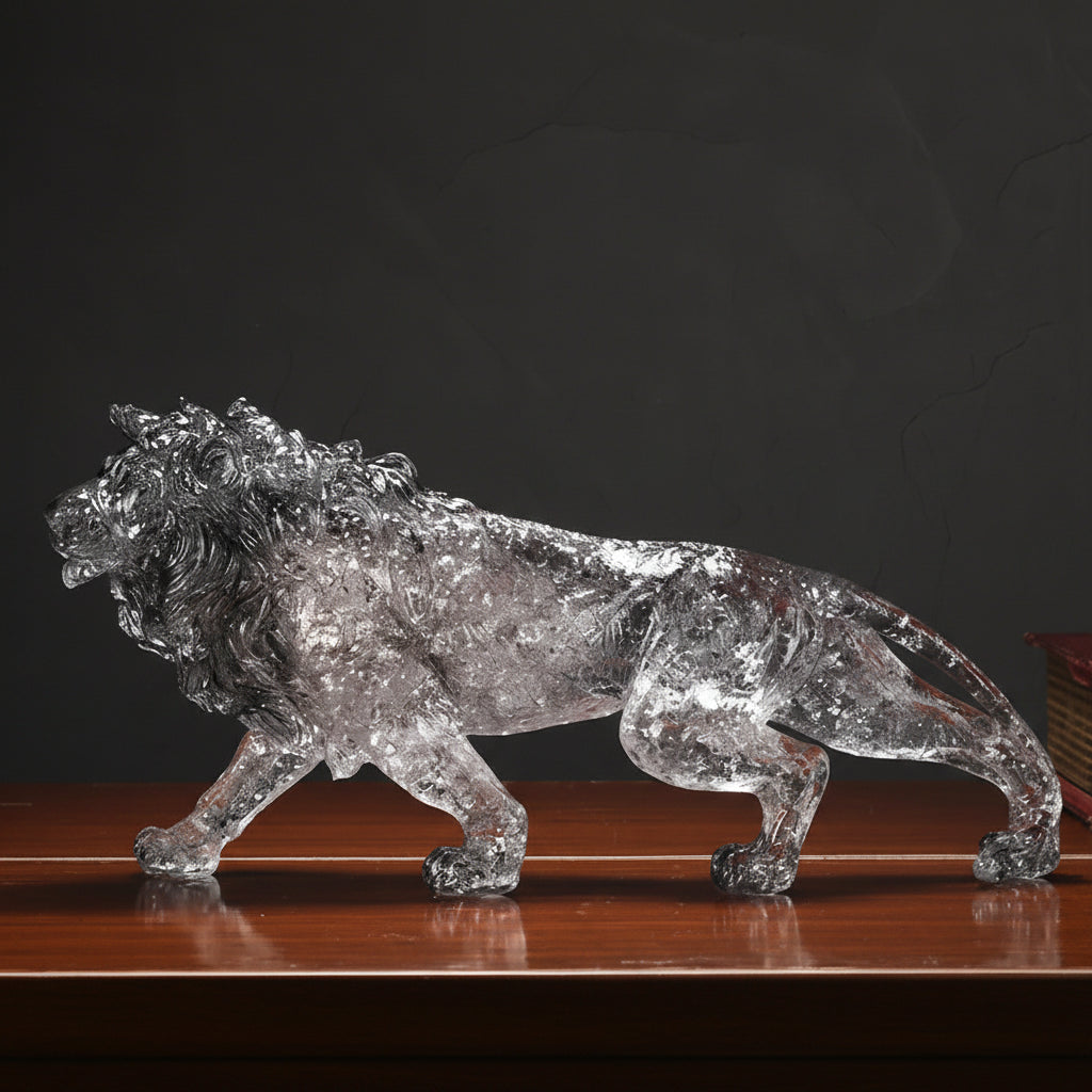 Animal Sculpture - Golden Leopard Ornament | Animal Sculpture | scale view | Modern home decor | House of Avana