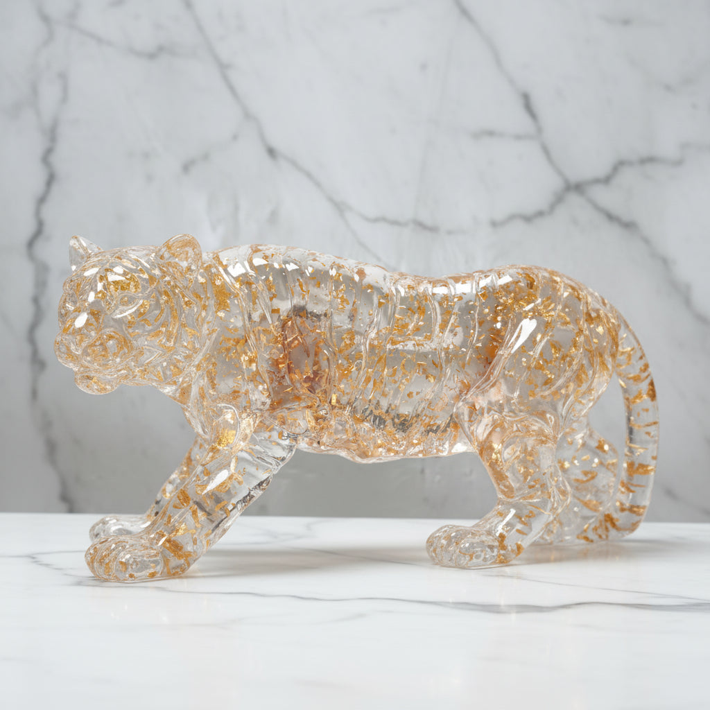 Animal Sculpture - Golden Leopard Ornament | Animal Sculpture | product view 21 | Modern home decor | House of Avana