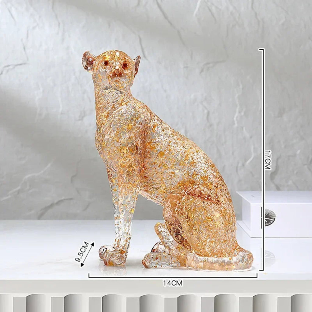 Animal Sculpture - Golden Leopard Ornament | Animal Sculpture | product view 30 | Modern home decor | House of Avana