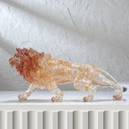 Animal Sculpture - Golden Leopard Ornament | Animal Sculpture | back view | Modern home decor | House of Avana