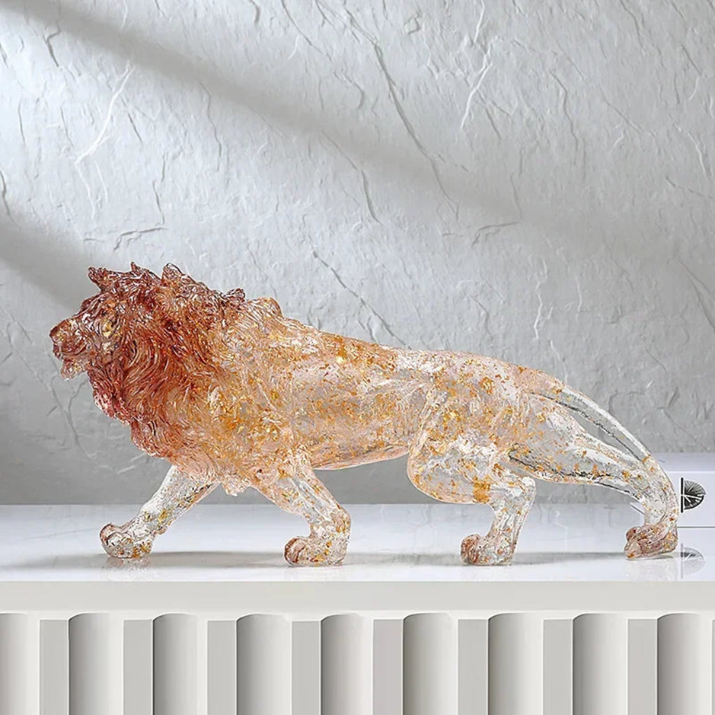 Animal Sculpture - Golden Leopard Ornament | Animal Sculpture | back view | Modern home decor | House of Avana