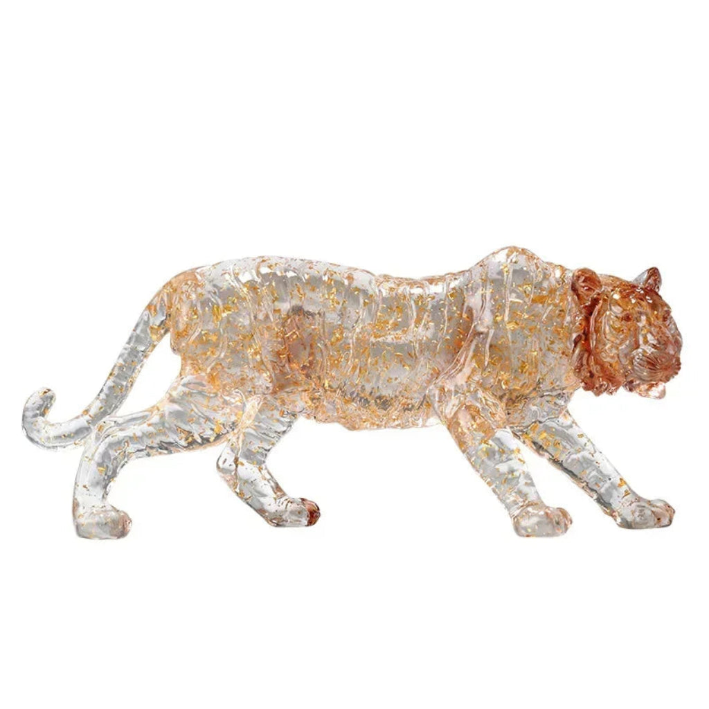 Animal Sculpture - Golden Leopard Ornament | Animal Sculpture | top view | Modern home decor | House of Avana