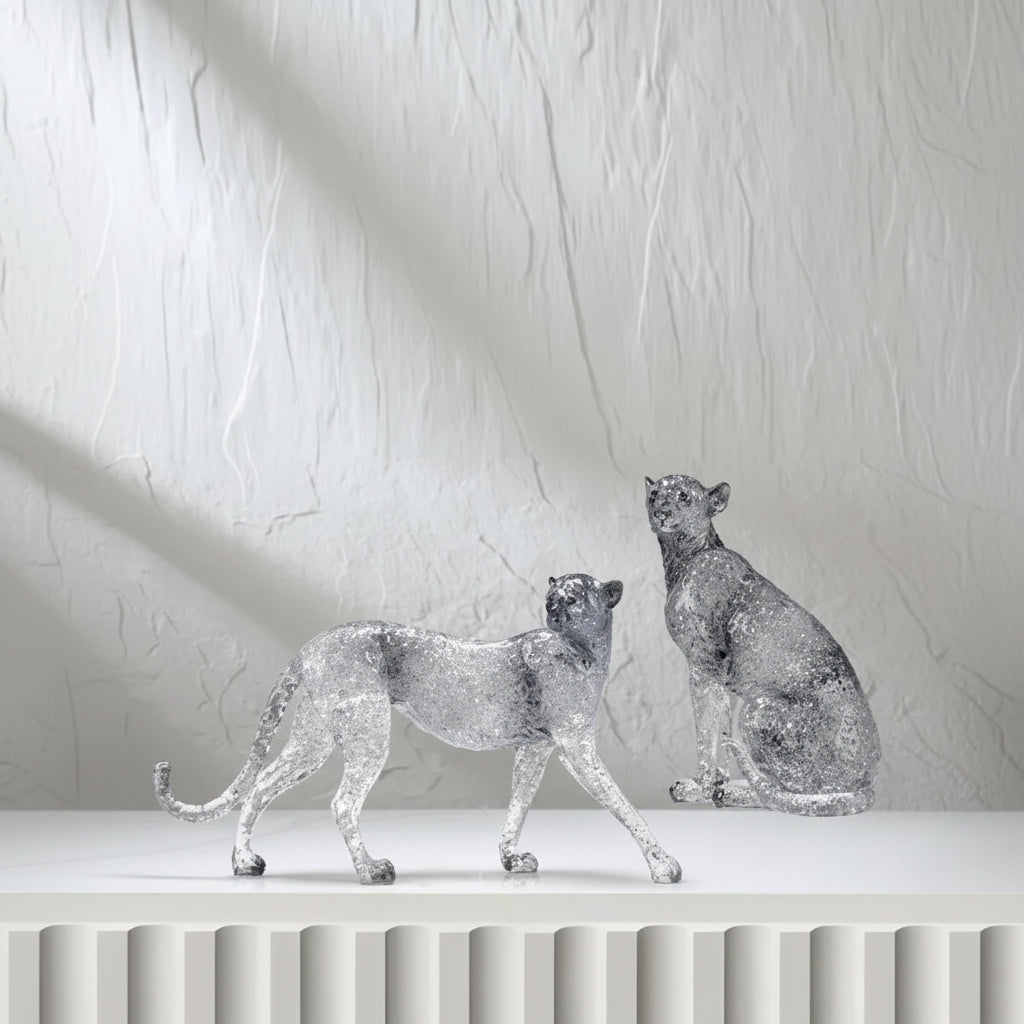 Animal Sculpture - Golden Leopard Ornament | Animal Sculpture | in-room display | Modern home decor | House of Avana