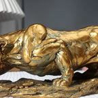 Golden Leopard Statue - House Of Avana
