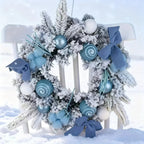 1pc Large Artificial Wreath Centerpiece with Pine Leaves & Golden Accents - Elegant Winter Holiday Decor for Dining Table, Fireplace, or Window - Handmade Plastic, Candle Holder & Wall Hanging Decoration, Christmas Decoration House Of Avana [[SKU:HOA-FLR-006]]