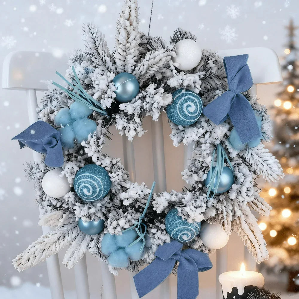 1pc Large Artificial Wreath Centerpiece with Pine Leaves & Golden Accents - Elegant Winter Holiday Decor for Dining Table, Fireplace, or Window - Handmade Plastic, Candle Holder & Wall Hanging Decoration, Christmas Decoration House Of Avana [[SKU:HOA-FLR-006]]