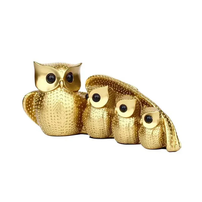 Owl Statue Family of Four Owl Statue Owl Decorative Figurines Home Decor Animal Sculpture Bird Home Decor Home Decoration Crafts - House Of Avana