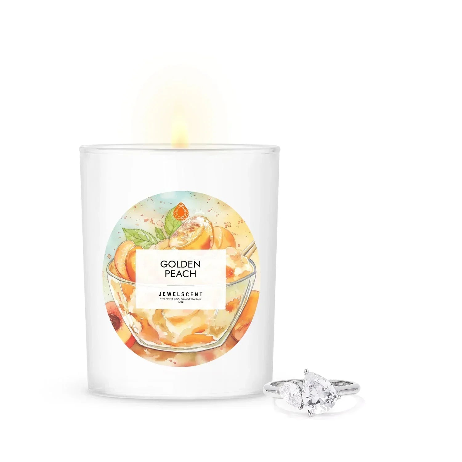 Golden Peach 10oz Signature Jewelry  Candle JewelScent