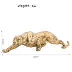 Retro Cheetah Statue Animal Figurine Panther Leopard Sculpture Home Office Table Desktop Decor Ornaments Gifts - House Of Avana